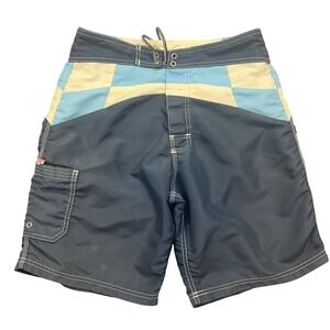 CC‎ Board Shorts Swim Trunks Color Block Drawstring Size 30 Summer Boho